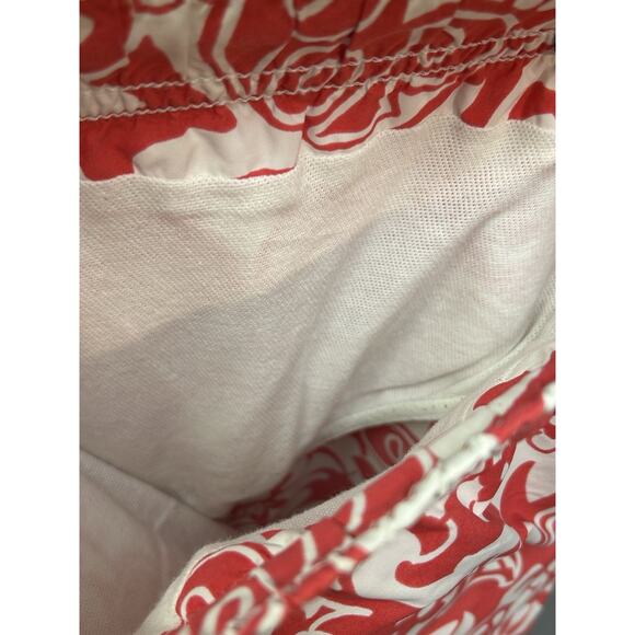 Soobaya Swim Short Mens Size XXL Trunks Red Floral Love Lined Pockets Beach - Picture 5 of 8